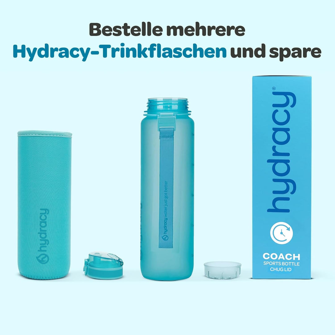 Hydracy Trinkflasche mit Fruchteinsatz - 500ml Wasserflasche - BPA-freie Trinkflasche mit Zeitmarkie