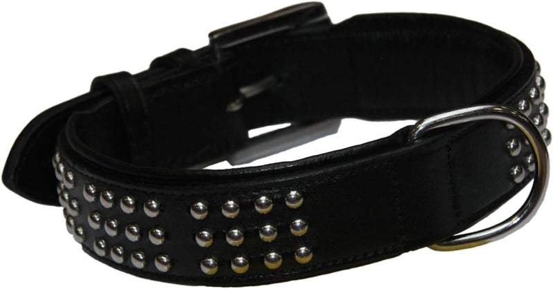 Nobby Leder Halsband VINTO, schwarz 55 cm (48-52 cm), 35 mm, 1 Stück schwarz Halsumfang: 48-52 cm, s