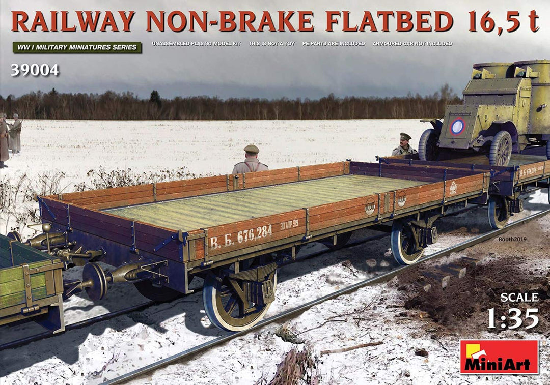 Mini Art 39004 1:35 Flachbett-Waggon 16,5t ungebremst - originalgetreue Nachbildung, Modellbau, Plas