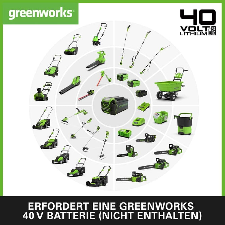 Greenworks G40CS30 Akku Kettensäge, 30 cm Blattlänge, 4,2 m/s Kettengeschwindigkeit, 3,7 kg, automat