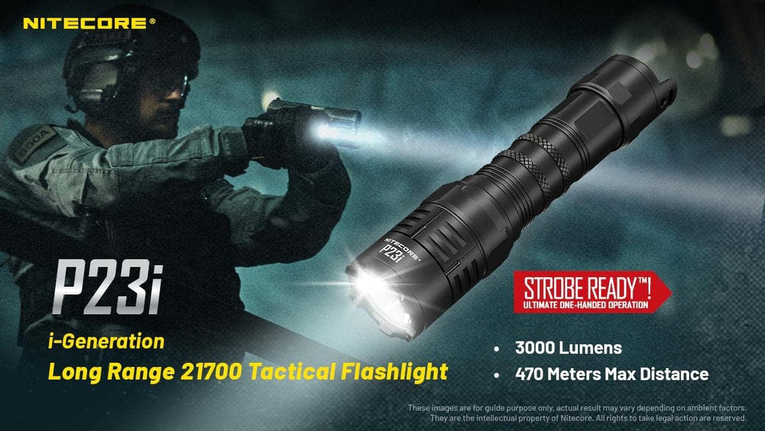 Nitecore P23i Taschenlampe mit grosser Reichweite, 3000 Lumen, 450 m lang, mit wiederaufladbarem i-S