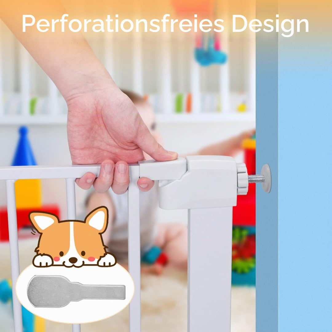 Nobleza - Türschutzgitter für Hunde und Kinder, Treppenschutzgitter Ausziehbar 75-82 cm, Kindergitte