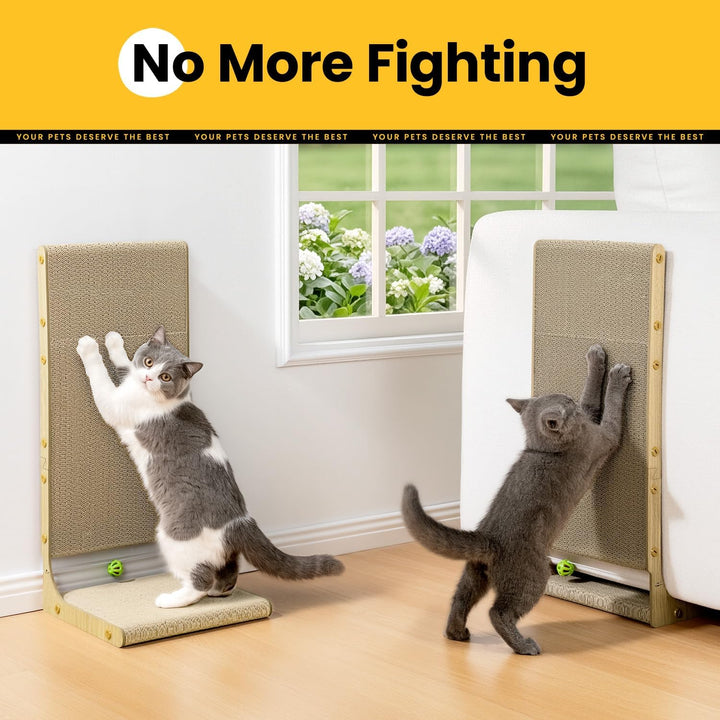 Conlun Kratzbrett L-Form für Katzen - Vertikale Kratzpappe Wand,55cm(2er Pack) 55 cm(2-Pack）, 55 cm(