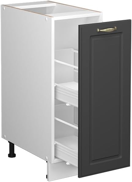 Vicco Apothekerschrank Fame-Line, Anthrazit-Gold/Weiss, 30 cm ohne Arbeitsplatte Anthrazit-gold Apot