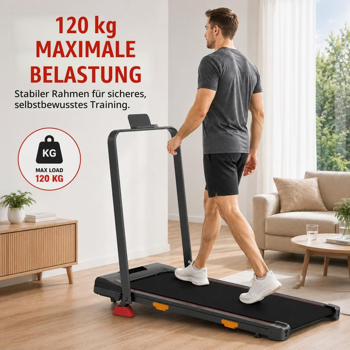 Klappbares Laufband für Zuhause 2.75HP Steigung, Haus &amp; Büro 120KG | Laufband mit Steigung 12%, 6-in