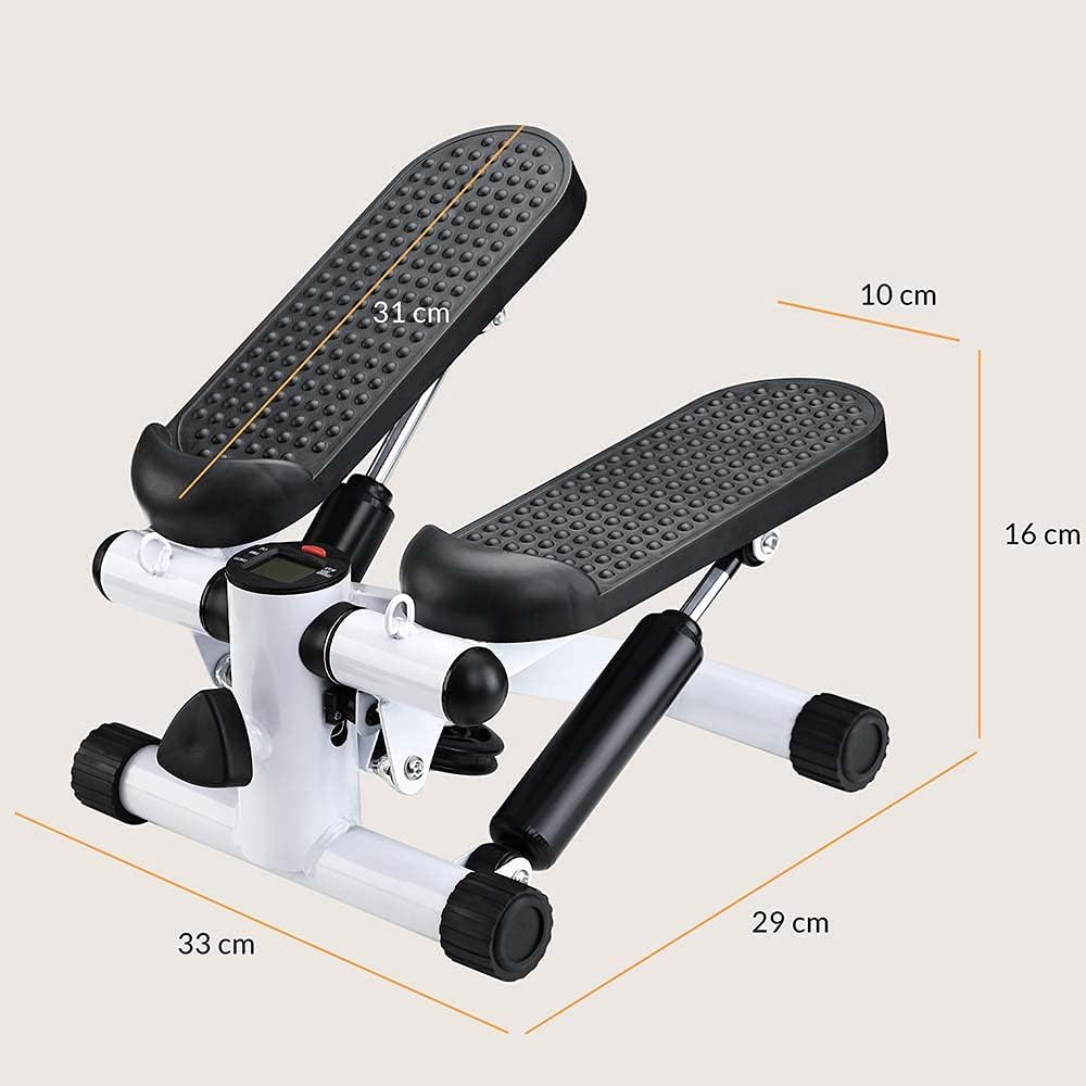 BAKAJI Stepper Training Fitness Cardio Beine Bauch Hüfte mit LCD-Display Kalorien Zeit und elastisch