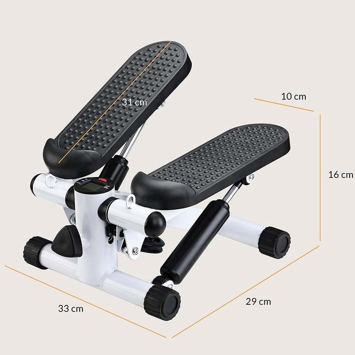 BAKAJI Stepper Training Fitness Cardio Beine Bauch Hüfte mit LCD-Display Kalorien Zeit und elastisch