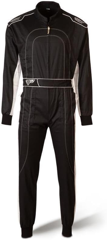 Speed Kartoverall Schwarz/weiss - Denver HS-2 Modell 2018 Racewear (L)