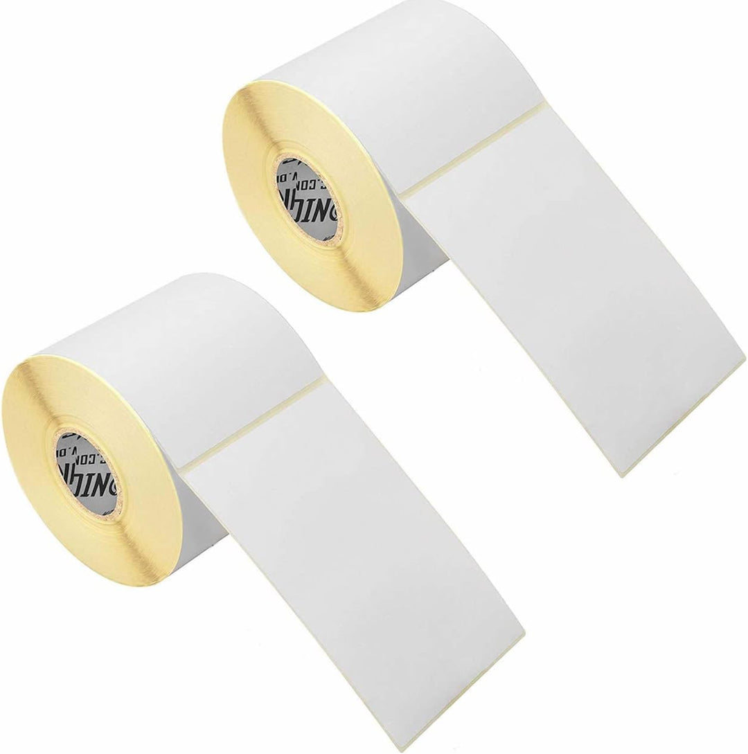 Thermo-Etiketten für Zebra Drucker GK420D GX420D GK420T (1000 Etiketten), Weiss, 100 x 150