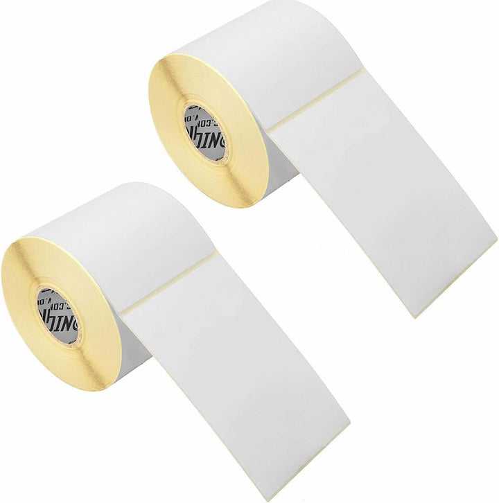 Thermo-Etiketten für Zebra Drucker GK420D GX420D GK420T (1000 Etiketten), Weiss, 100 x 150