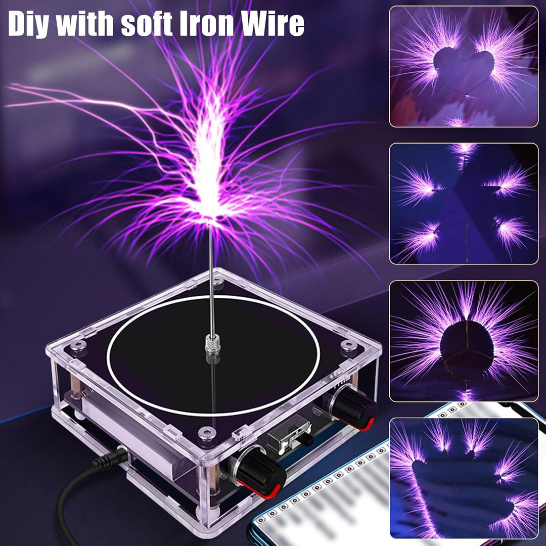 Music Tesla Coil,Lautsprecher Teslaspule aus Acryl,Musikalische Künstliche Blitze Wissenschaftlicher