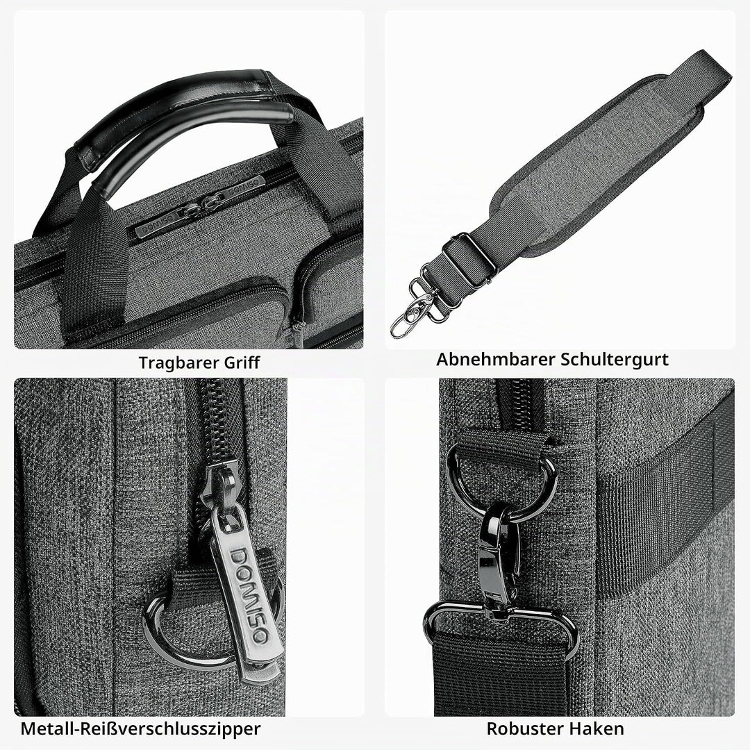 DOMISO 15-15.6 Zoll Laptoptasche Wasserdicht, Business Aktentasche mit Schulterriemen, Tragbare Comp