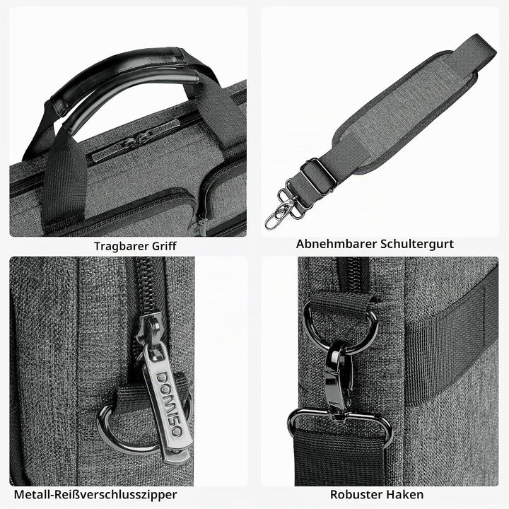 DOMISO 15-15.6 Zoll Laptoptasche Wasserdicht, Business Aktentasche mit Schulterriemen, Tragbare Comp