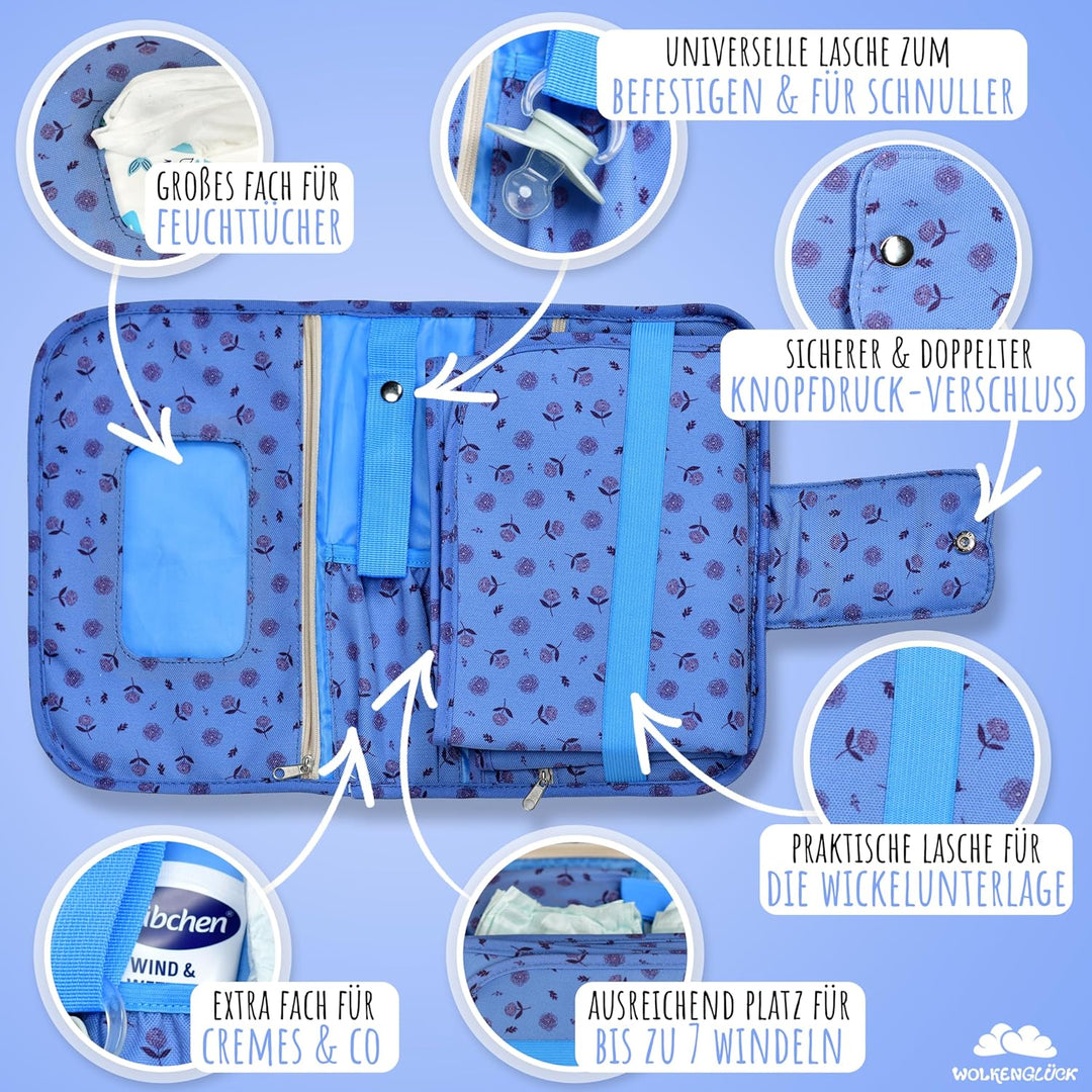 Windeltasche Blau, Blau