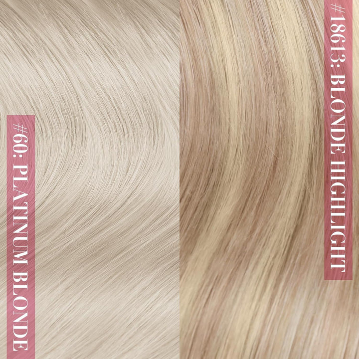 YoungSee Echthaar Extensions Clip Blond Doppelt Tressen Clip in Extensions Echthaar Aschblond mit Pl