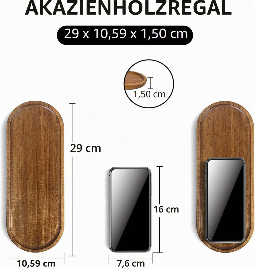 Serviertabletts aus Holz, ovale Holzteller, Servierplatte, Käse, Speiseteller, Grosspackung für Dess