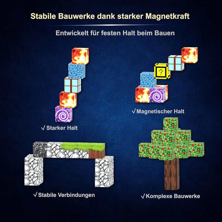 Averin Magnetische Bausteine für Kinder – Magnetbausteine Bauset mit 160 Teilen, kreatives Magnet Sp