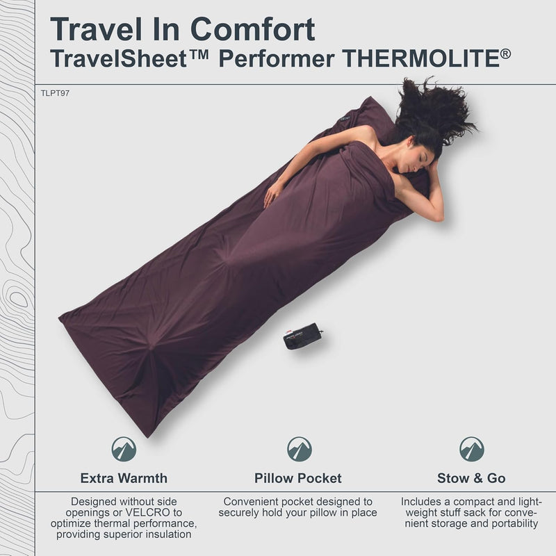 Cocoon Thermoschlafsack Travel Sheet - Thermolite Performer glow brown 220x85 cm, glow brown 220x85