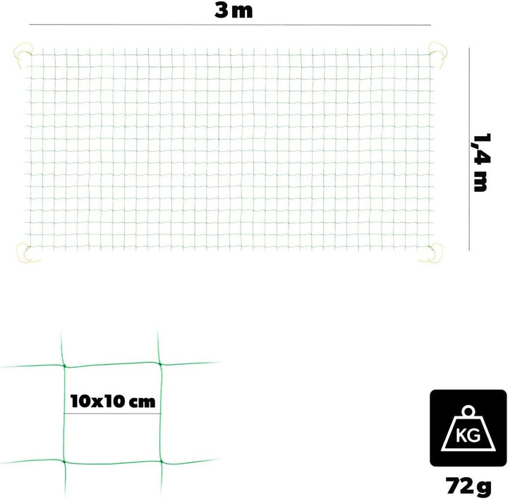 KADAX Gurken Rankhilfe Set – 9 x Pflanzstab 150 cm, Ranknetz 3 x 1,4 m, 4 x Pflanzstab-Verbinder, 30
