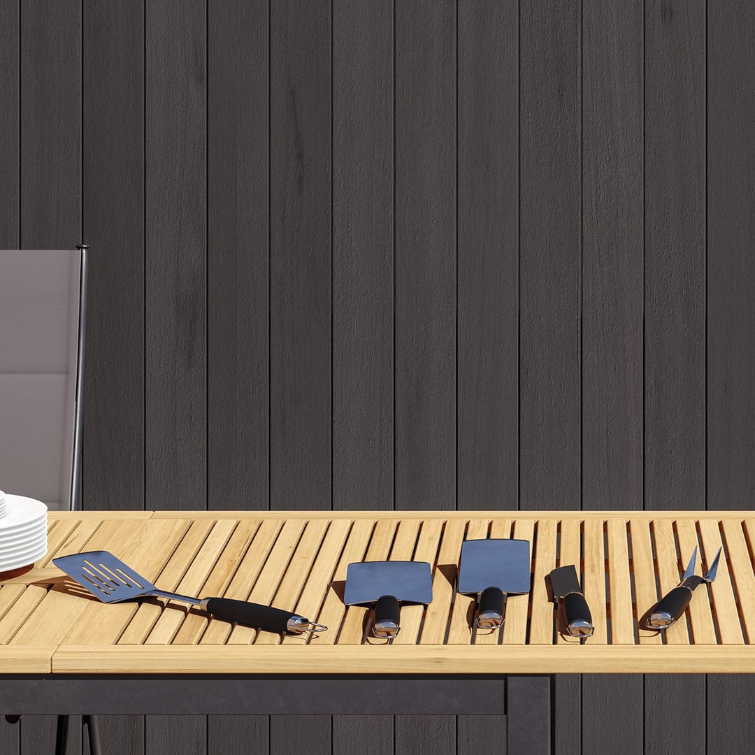 NATERIAL - Set aus 5 Grillbestecken - Edelstahl - Ergonomischer Griff - H.46 cm - Grillkoffer - Gril