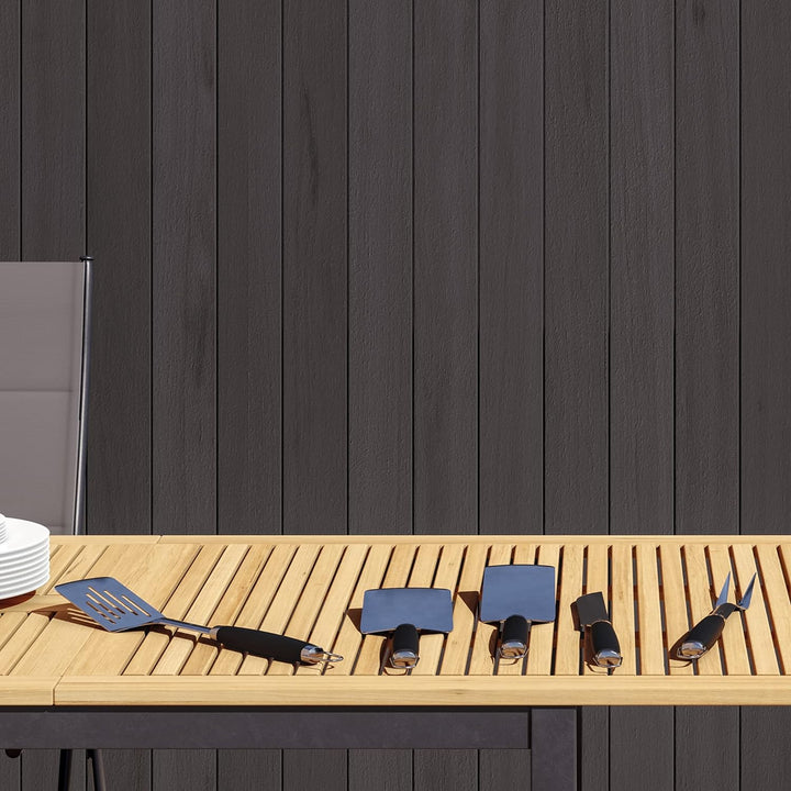 NATERIAL - Set aus 5 Grillbestecken - Edelstahl - Ergonomischer Griff - H.46 cm - Grillkoffer - Gril
