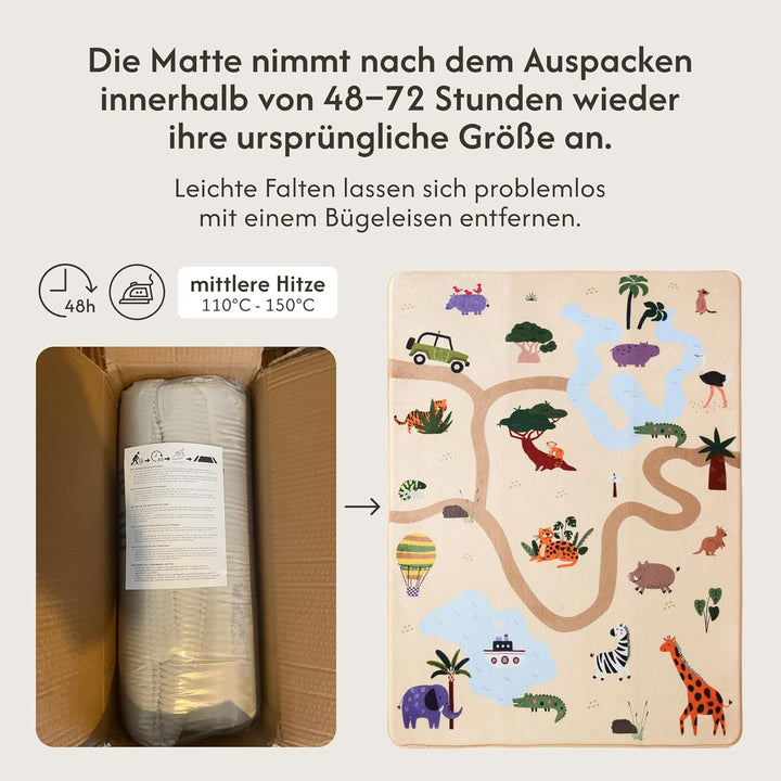 Wolkenweiche Matte Baby 160x120x1,5cm – Kinderzimmer Teppich mit hochwertigem Memory-Schaum – Krabbe