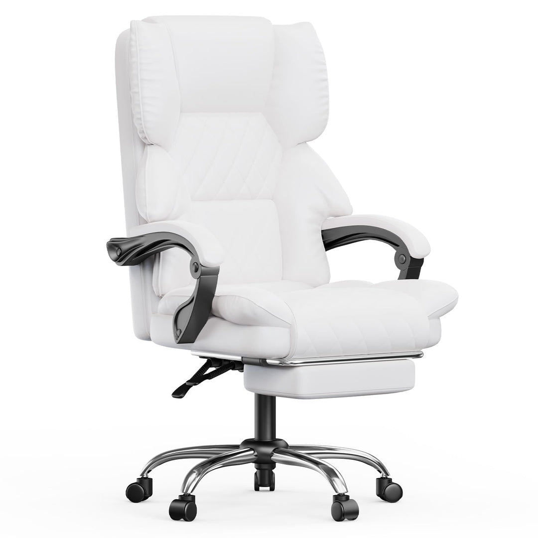 naspaluro Chefsessel Bürostuhl mit Fussstütze, Schreibtischstuhl Ergonomisch, PU Leder Computerstuhl