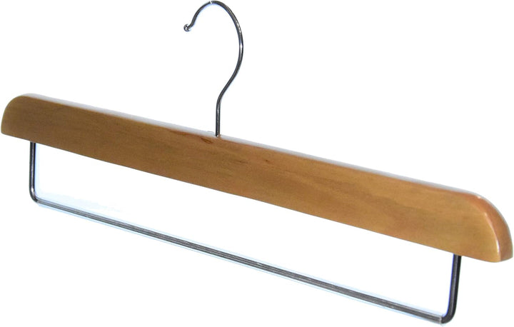 Kleiderbügel aus Holz, Hosenbügel, Natur lackiert (10 St. Hosenhalter Metallsteg), 10 St. Hosenhalte