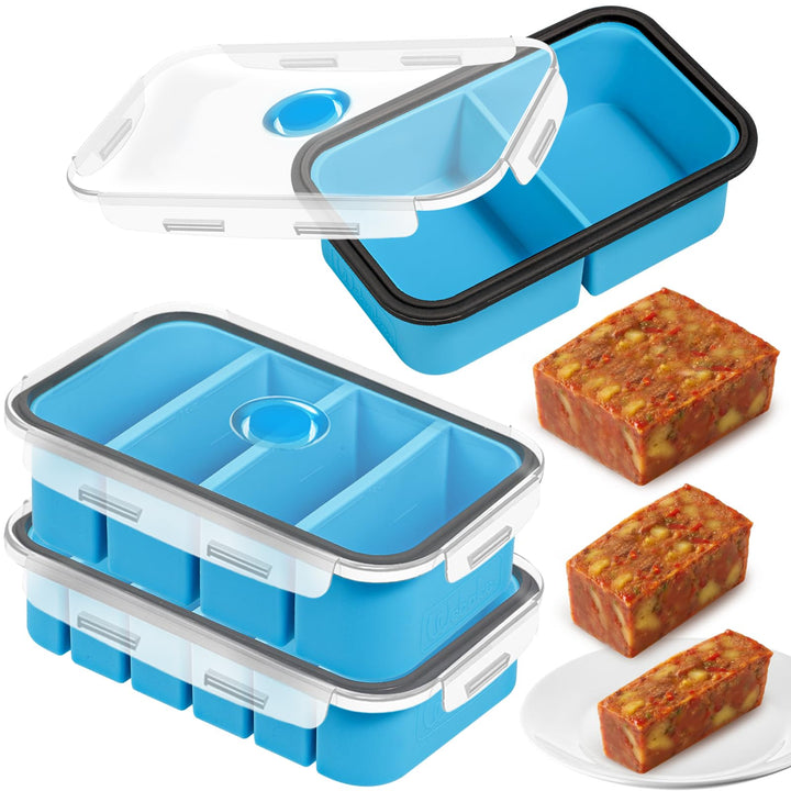 webake Suppen Einfrieren Behälter Silikon Gefrierform mit Deckel 3 Stück 125ml 250ml 500ml Gefrierbe