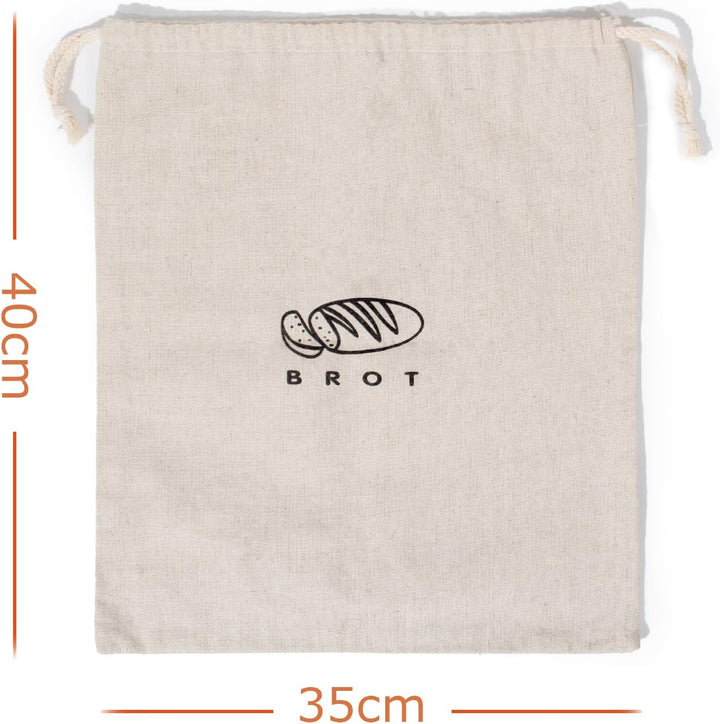 Theo&Cleo Leinen Brotbeutel Aufbewahrung Frischhalten, Leinenbeutel für Brot, Bread Bag, Brotaufbewa