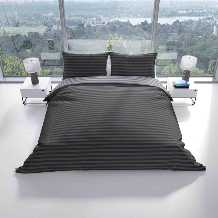 Leonado Vicenti Wendebettwäsche Grau Silber Bettwäsche-Set Bettbezug 240 x 220 cm mit 2 Kissenbezüge