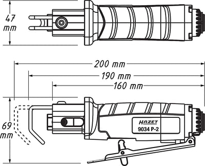 HAZET Stichsäge 9034P-2, inklusive 3 Sägeblätter, 1 Reziprok-Sägeblatt, 5 Feilen und 1 Innensechskan