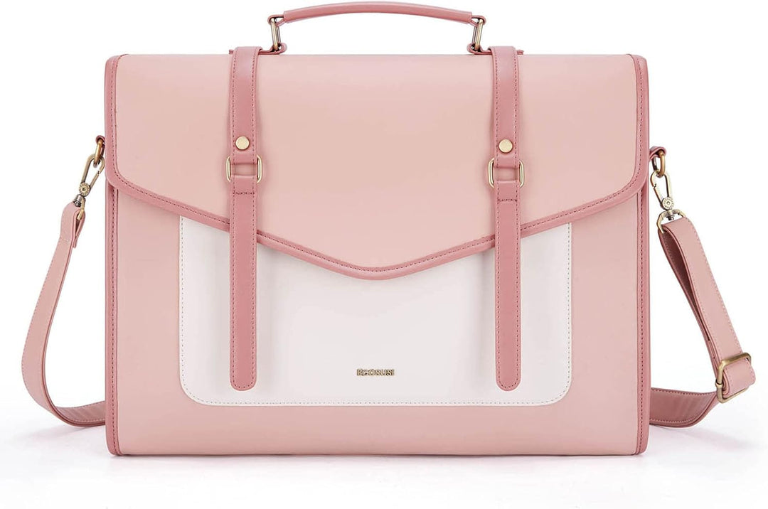 ECOSUSI Laptop Handtasche Damen für Frauen 15,6 Zoll PU-Leder Aktentasche Grosse Computer-Umhängetas