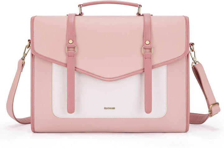ECOSUSI Laptop Handtasche Damen für Frauen 15,6 Zoll PU-Leder Aktentasche Grosse Computer-Umhängetas