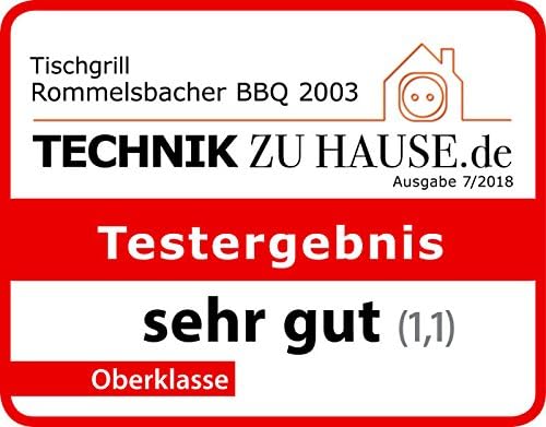 ROMMELSBACHER Tischgrill BBQ 2003 - Turbo-Grillzone, 3-Lagen-Antihaftbeschichtung, Grillfläche 50 x