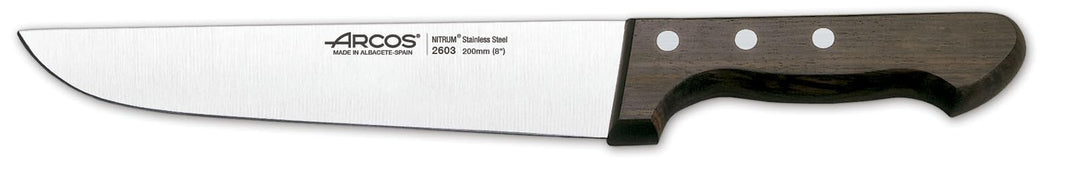 Arcos Serie Atlantico - Metzgermesser - Klinge Nitrum Edelstahl 200 mm - HandGriff Rosenholz Farbe B