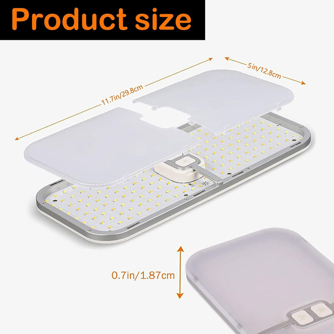 Intckwan 12 Volt Led Lampen Wohnmobil, 204LEDs, 15W, Dimmbar Dach Wohnmobilbeleuchtung mit Speichers