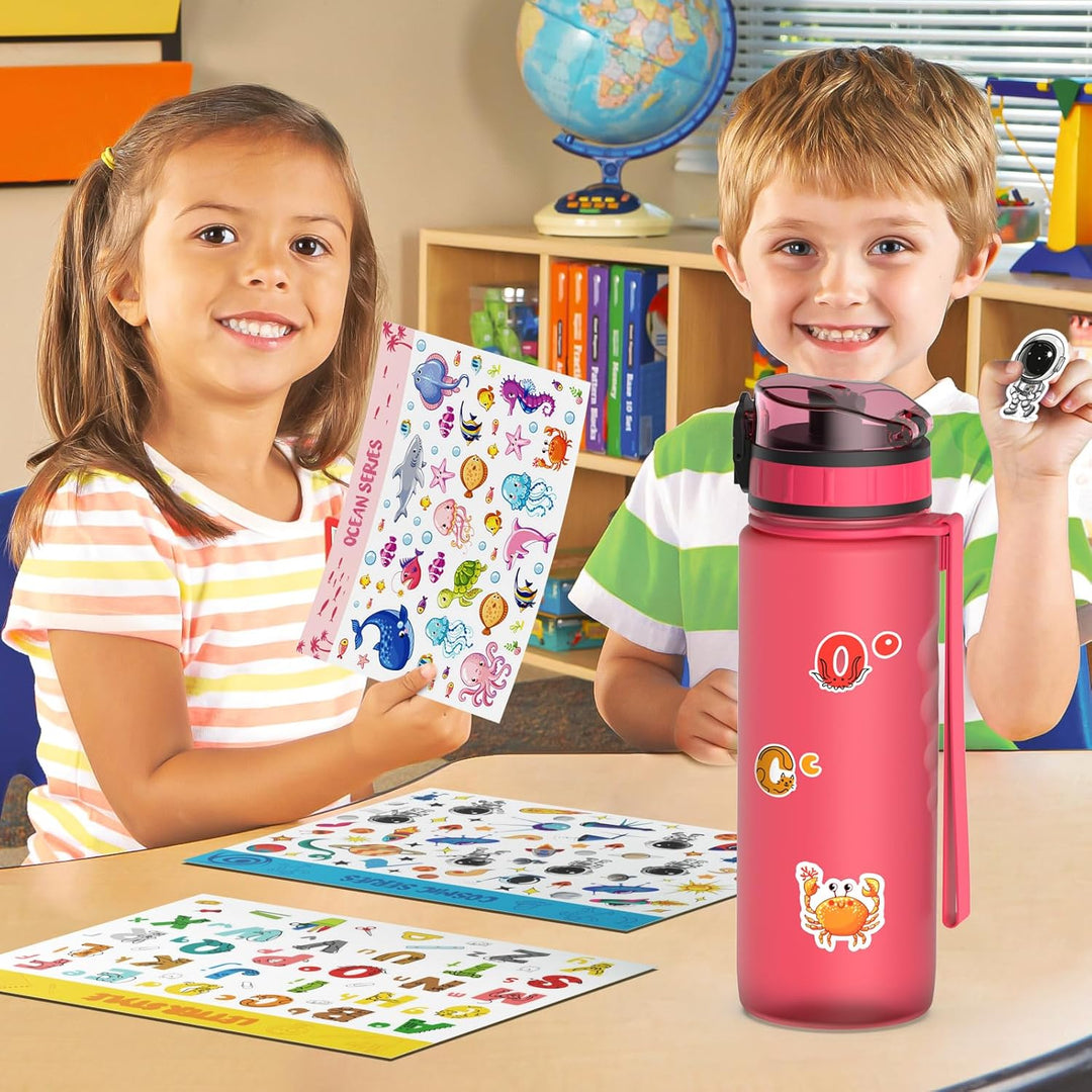 Luyiilo Kinder-Trinkflasche 0,5l, BPA-Frei, Fruchteinsatz, Spülmaschinenfest, perfekt für Schule, Ki