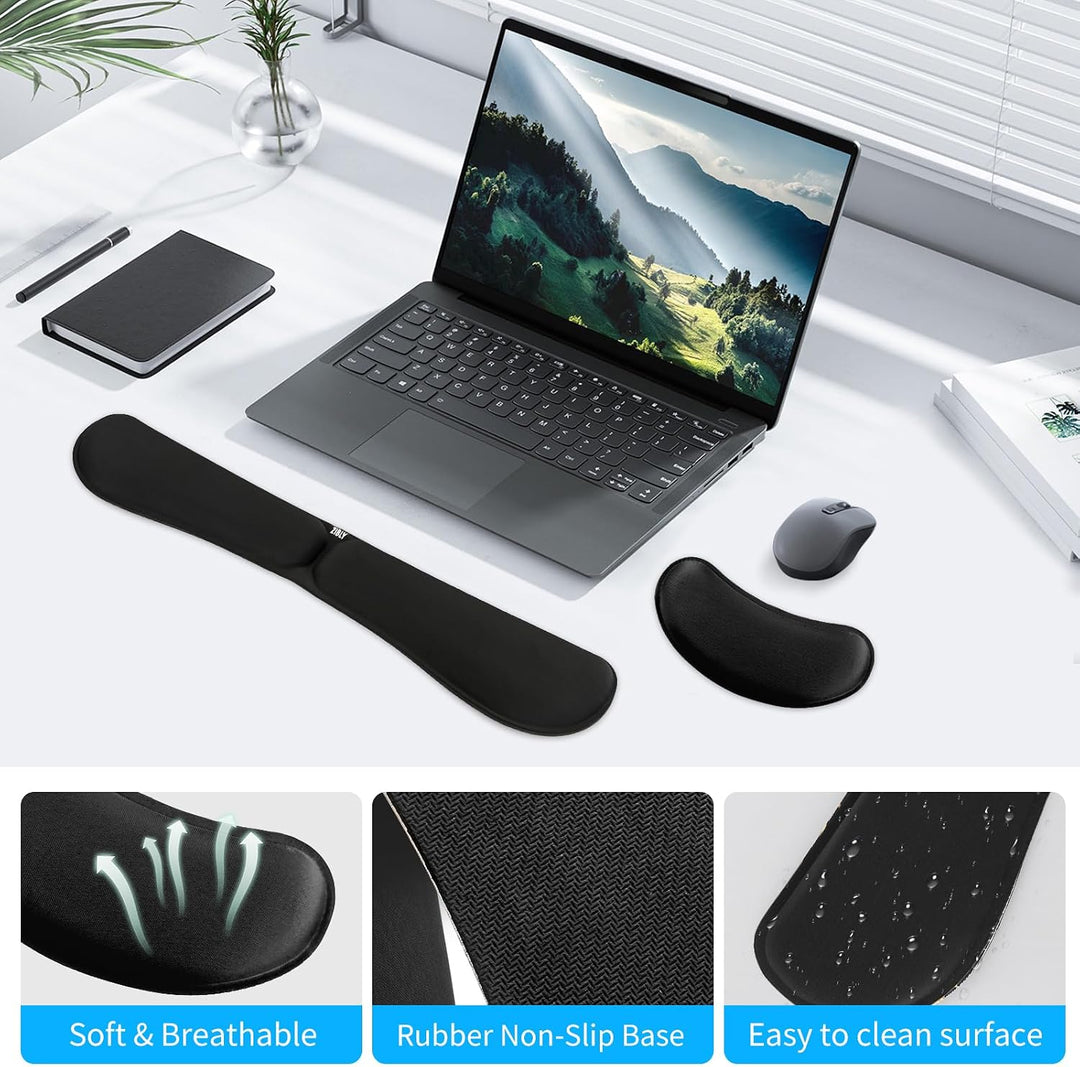 ZIBLY Tastatur- und Maus-Handgelenkauflage, rutschfestes, ergonomisches Handgelenkkissen, einfaches