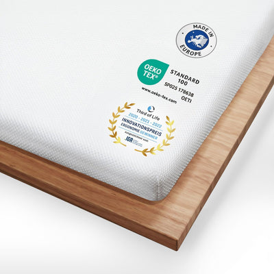 Topper 90x200cm AERO – 5 cm Höhe | Orthopädische Matratzenauflage aus Memory Foam | Atmungsaktiver M