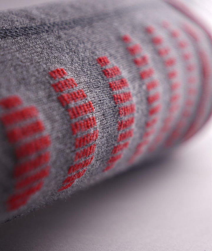 Lenz Unisex Socken 42 10 - Grau/Rot, 42 10 - Grau/Rot