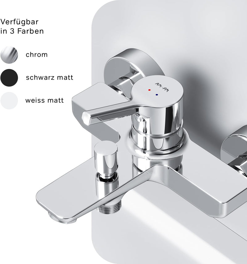 AM.PM X-Joy S Wannen-& Brausebatterie mit Einhebelmischer, SA-Standard, SoftMotion Kartusche, Neoper