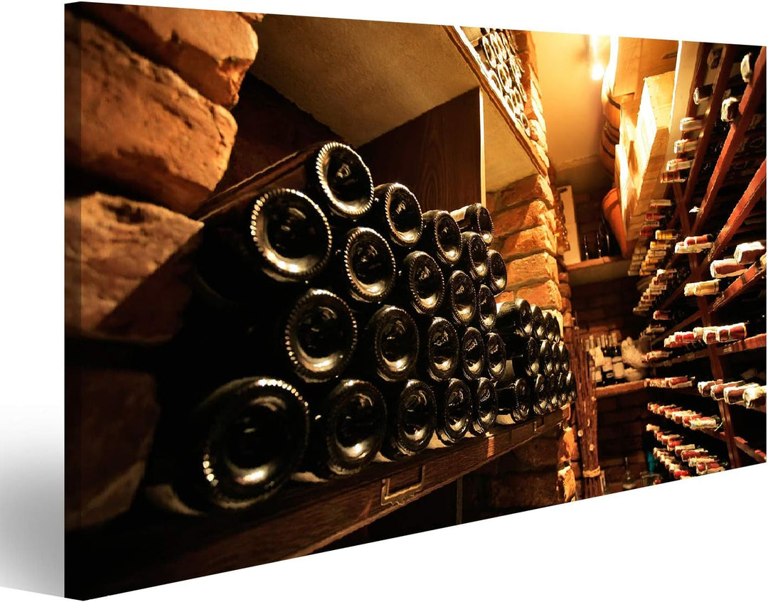 islandburner Bild auf Leinwand Weinkeller In Kleinen Französisch Restaraunt Wandbild Poster Kunstdru