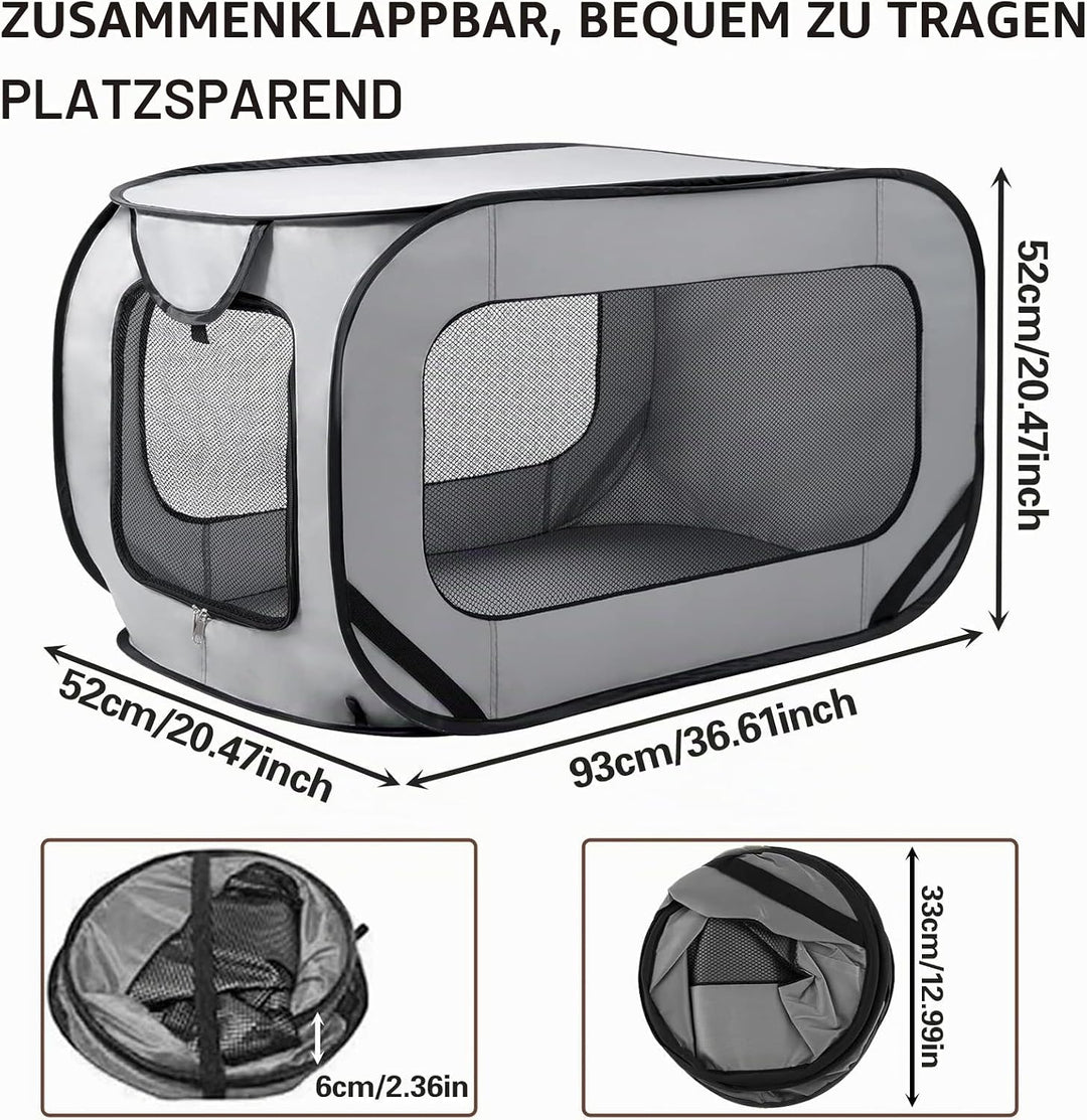92 * 52 * 52 cm Hundetransportbox Faltbar Oxford-Gewebe Hundetasche Netzstoff transportbox Hund Atmu