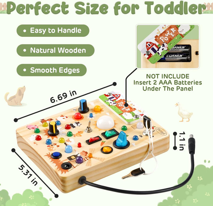Joyreal Busy Board ab 1 Jahr, Montessori Spielzeug Baby Activity Board Holzspielzeug Lernspielzeug S