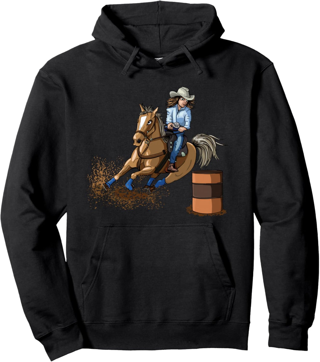 Barrel Racing Western Reitpferd Country Rodeo Girl Pullover Hoodie