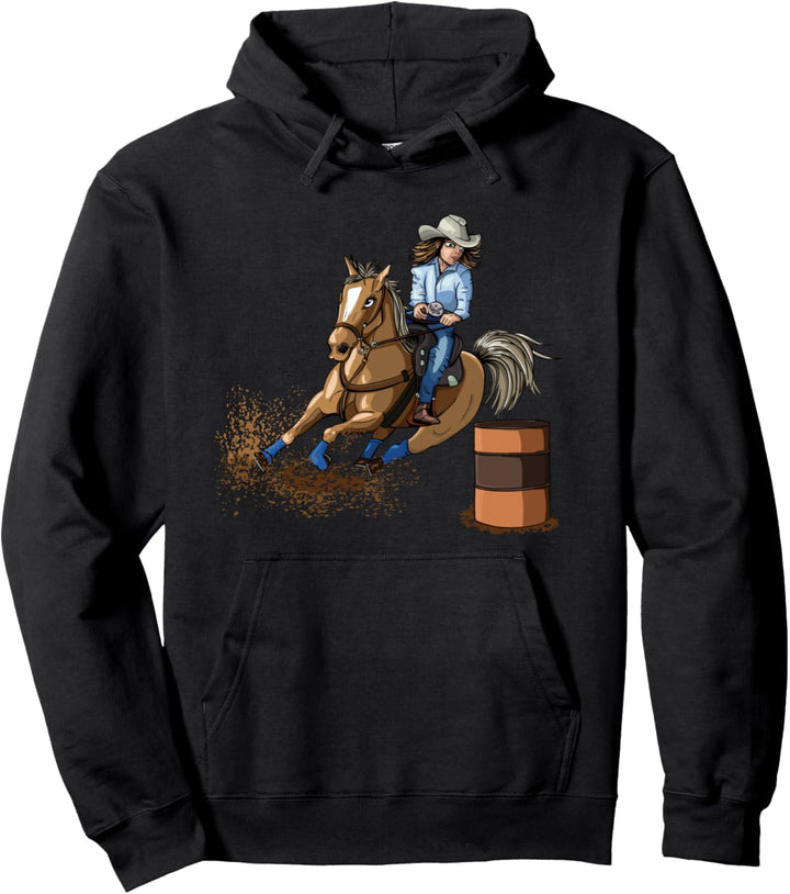 Barrel Racing Western Reitpferd Country Rodeo Girl Pullover Hoodie