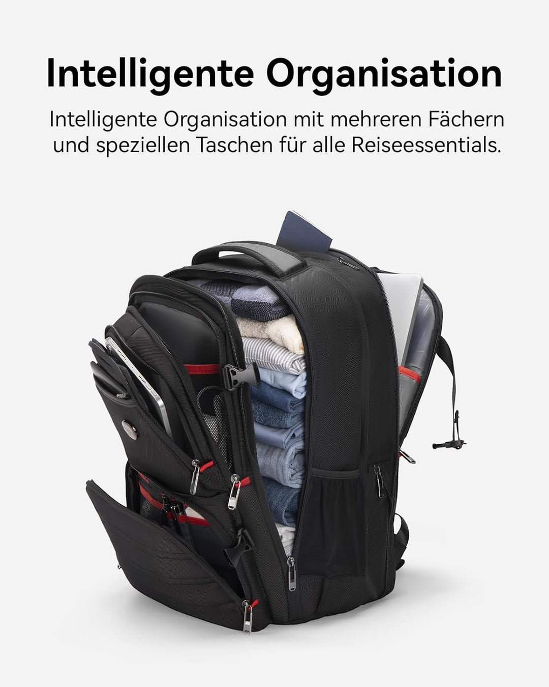 CROSSGEAR Reiserucksack 30–40L Erweiterbar Grosser Rucksack, TSA-freundliches, Handgepäck Auf Flügen