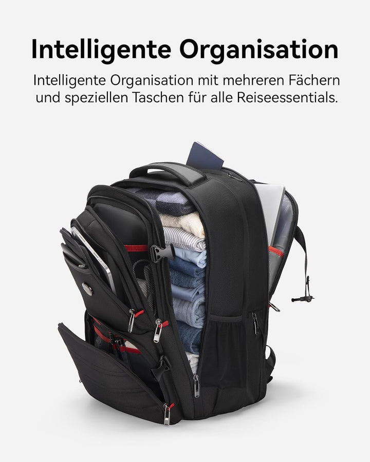CROSSGEAR Reiserucksack 30–40L Erweiterbar Grosser Rucksack, TSA-freundliches, Handgepäck Auf Flügen