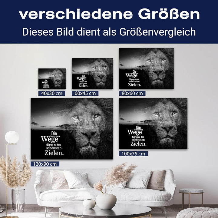 wandmotiv24 Leinwandbild Motivation, 60x45cm, Querformat, Die schönsten Ziele, Deko, Bilder auf Lein